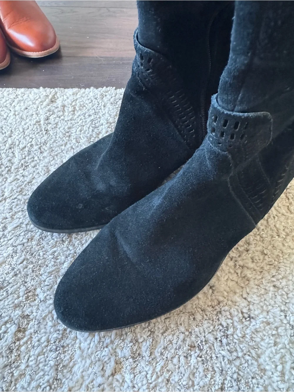 Vince Camuto over the knee suede karindo boots black